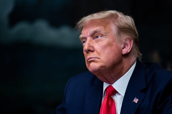 President Trump Participates In Thanksgiving Video Teleconference With Military Members